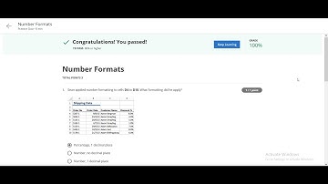 Week-3 Quiz | Number Formats | Excel Skills for Business: Essentials | Coursera