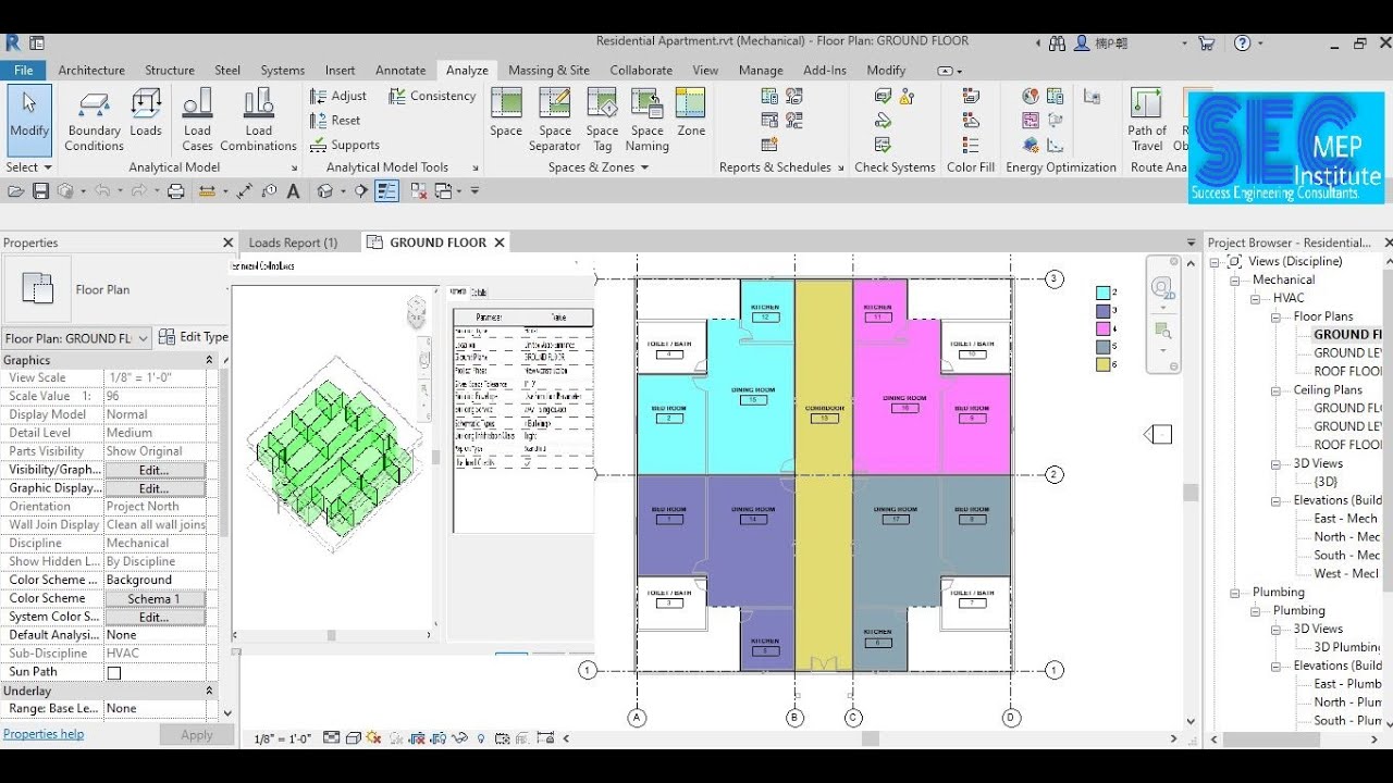 COOLING & HEATING LOAD CALCULATION IN REVIT MEP I HEAT LOAD CALCULATION