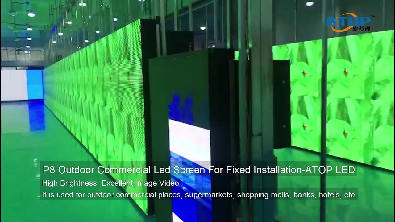 P8 outdoor commercial led screen for fixed installation-ATOP LED