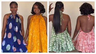 How To Make A Backless Mini Halter Neck Circle Dress#Diy #viralvideo