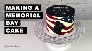 Make a Buttercream Transfer Memorial Day Cake | How to | Cake Decorating Tutorial | Gratitude Baker