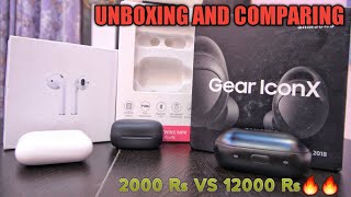 Portonics Harmonics vs Samsung Gear iconx Earphone | Unboxing And Comparison | 2020| In Hindi