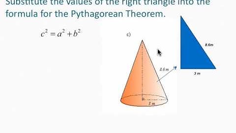 Volume of a cone : finding the height using the Pythagorean Theorem