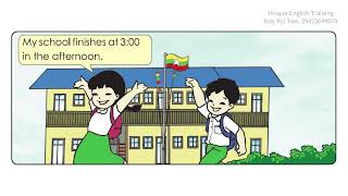 Grade 3 English (အင်္ဂလိပ်စာ) သင်ရိုးသစ် , Unit -6, Lesson 4 (နားထောင်၍ လိုက်ပြောပါ)