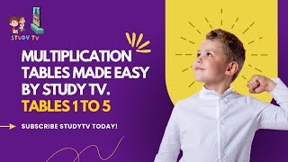 Master Multiplication Tables 1 To 5 For Kids Fun Learning By Studytv Title