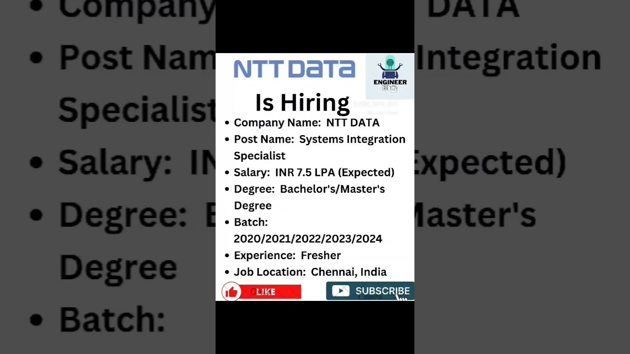 NTT Recruitment Drive 2023 | 