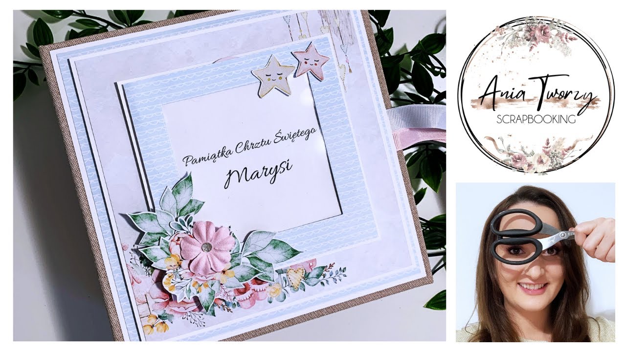 Album jako pamiątka Chrztu Świętego - P13 Baby Joy - scrapbooking minialbum Ania Tworzy