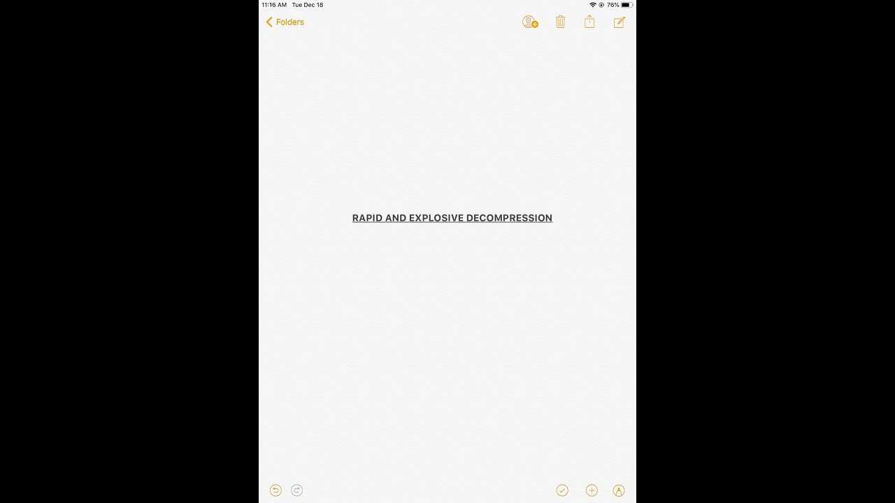 Rapid and explosive Decompression