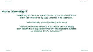 Overriding Methods