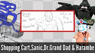 Shopping Cart,Sanic,Dr.grand Dad Harambe - Super Smash Bros. Wii U Mods Meme Edition