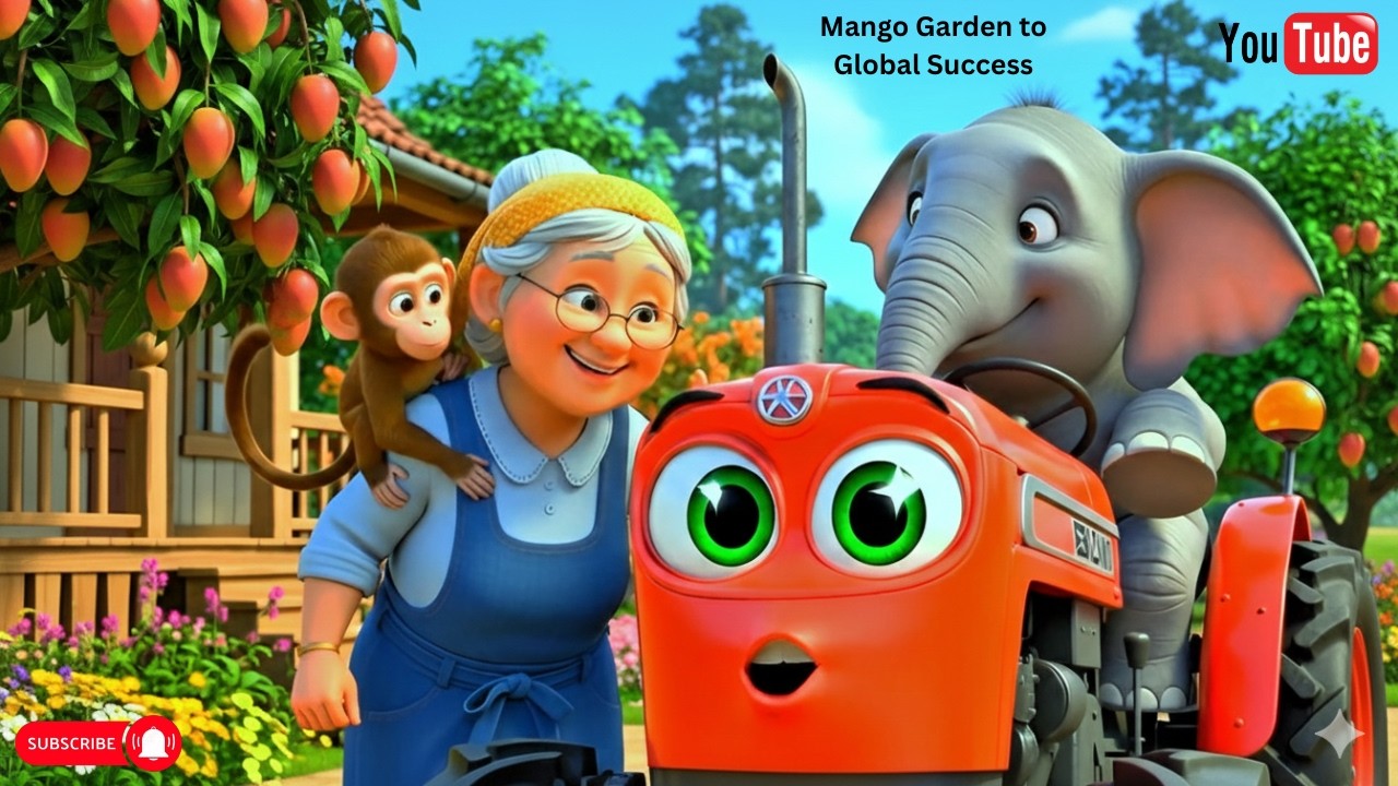 Mango Garden to Global Success 🔥🌍🥭 | Granny & Her Cute Animal Family Story #viral #mango #tractor