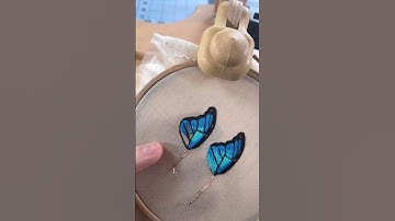 3D Embroidered Butterfly Wings #handembroidery #handembroiderytutorial #3dembroidery