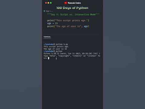 Script vs. Interactive Modes | Day 5 | 100 Days of Python # ...