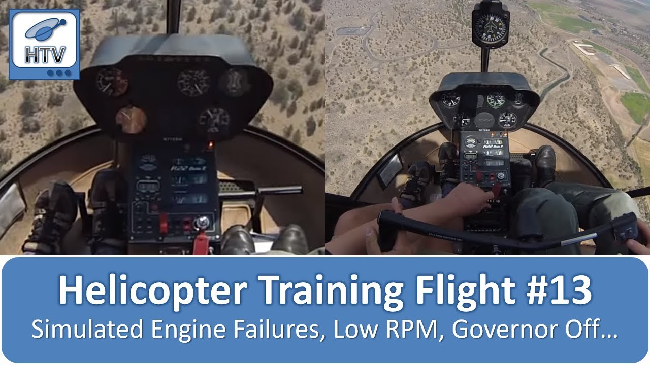 Helicopter Flight Training 13 - Governor Off, Low RPM, Simulated Engine Failures, Hover Autos...