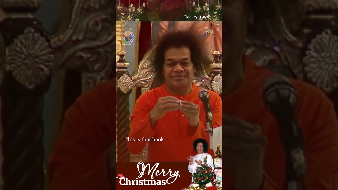 Bhagawan materialising a tiny book on the life of Jesus during Christmas 1996 bekijken op YouTube Bhagawan materialising a tiny book on the life of Jesus during Christmas 1996 bekijken op YouTube