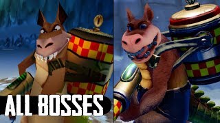 Crash N Sane Trilogy - All Bosses Battles Comparison Side by Side - Original VS Remake