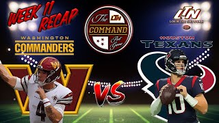 The COMMAND Post Game LIVE!  |  Commanders @ Texans  |  Week 11  |  Instant Postgame Analysis LIVE!