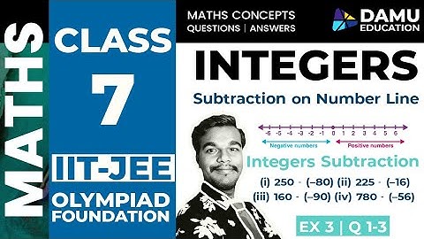 Integers | Integers Subtraction on Number Line, Learn Integers Subtraction | Ex 3 | 7th Class Maths