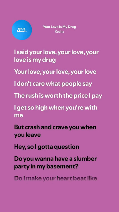 Download lagu Your Love Is My Drug - Kesha (Lyrics)