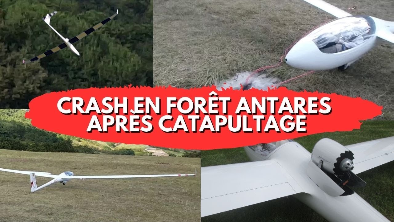 Crash rc glider Antares Baudis catapult and Jetec E90