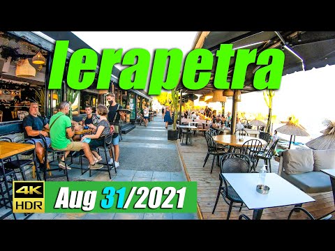 Ierapetra Crete, Greece 2021, Walking tour, 4K UHD