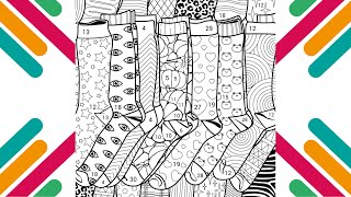 Pattern Socks. Coloring Page By Numbers