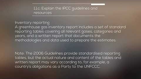 MRV 1.1.c: Explain the IPCC guidelines and resources