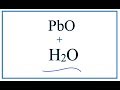 Lead(II) Compounds and Solubility