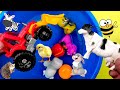 Learn Animals in English Blue Tractor Chickens Cow car Dinosaur Educational Cartoons for Kids