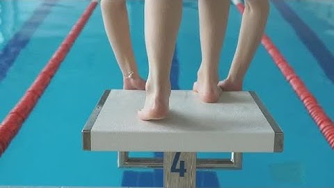 Swimmer On Starting Block Stock Video