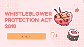 AUD689 WHISTLEBLOWER PROTECTION ACT 2010