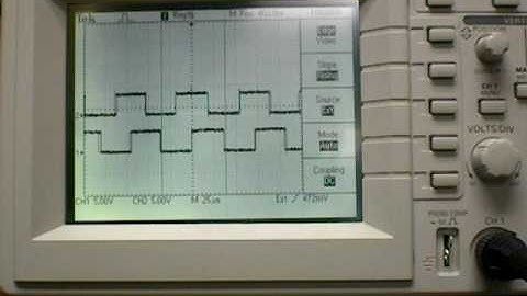 How to see encoder quadrature on a two channel scope