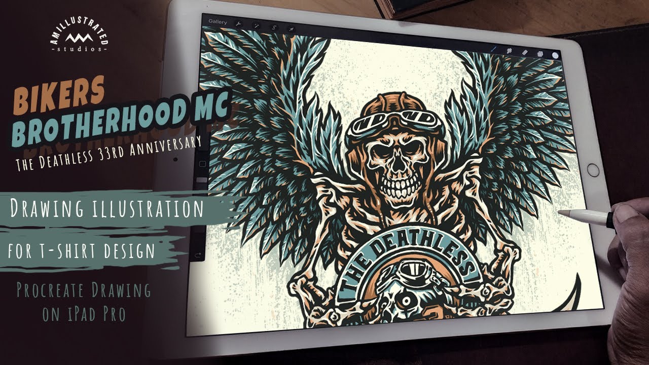 Making a TShirt Design using Procreate on the iPad BIKERS