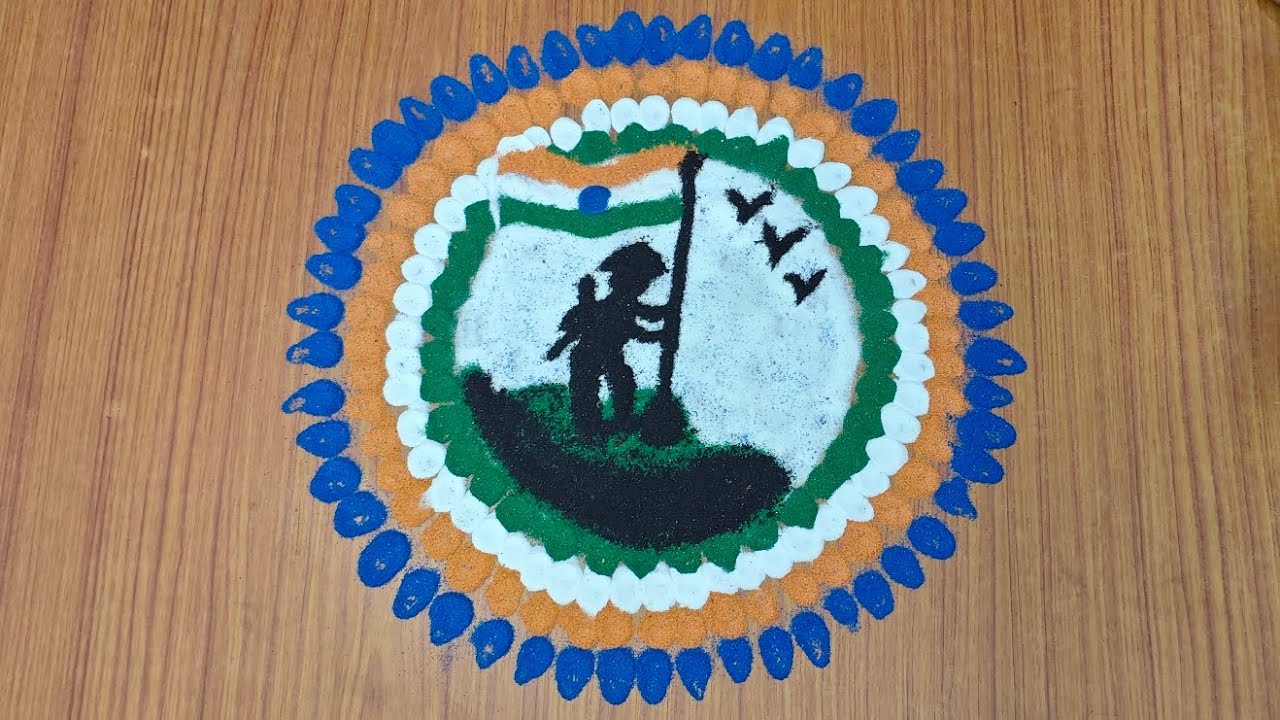 Solders Rangoli Honoring Patriotism: Beautiful Tricolour Rangoli for Soldiers - YouTube