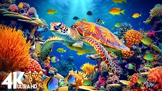 Under Red Sea 4K - Sea Animals for Relaxation, Beautiful Coral Reef Fish in Aquarium - 4K Video