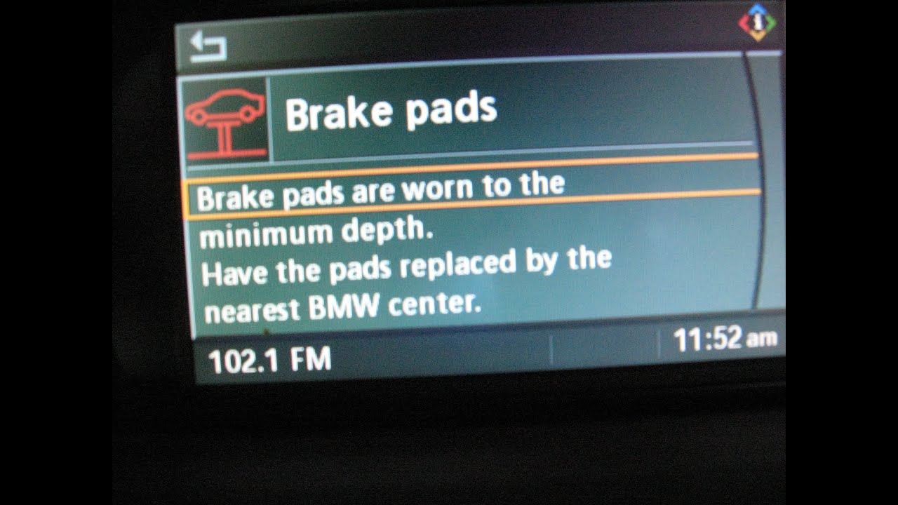 BMW brake pad replacement e9x 2007 reset service by froggy - YouTube