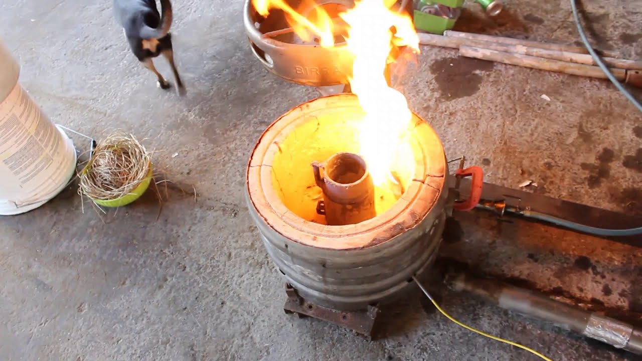 FORNACE 900°C Bruciatore olio vegetale Riciclaggio alluminio [Vegetable