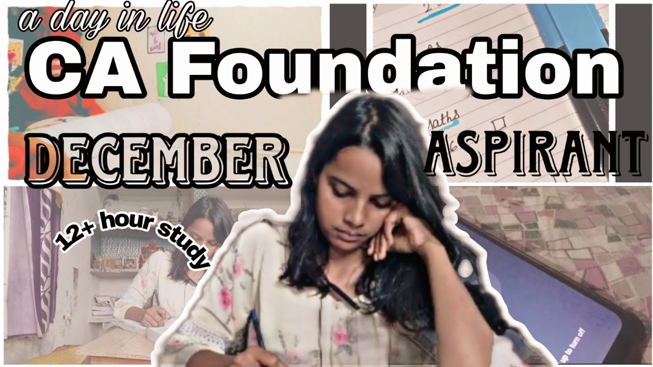 A day in life of CA foundation 📚/#decemberattempt ||12+hour study ...