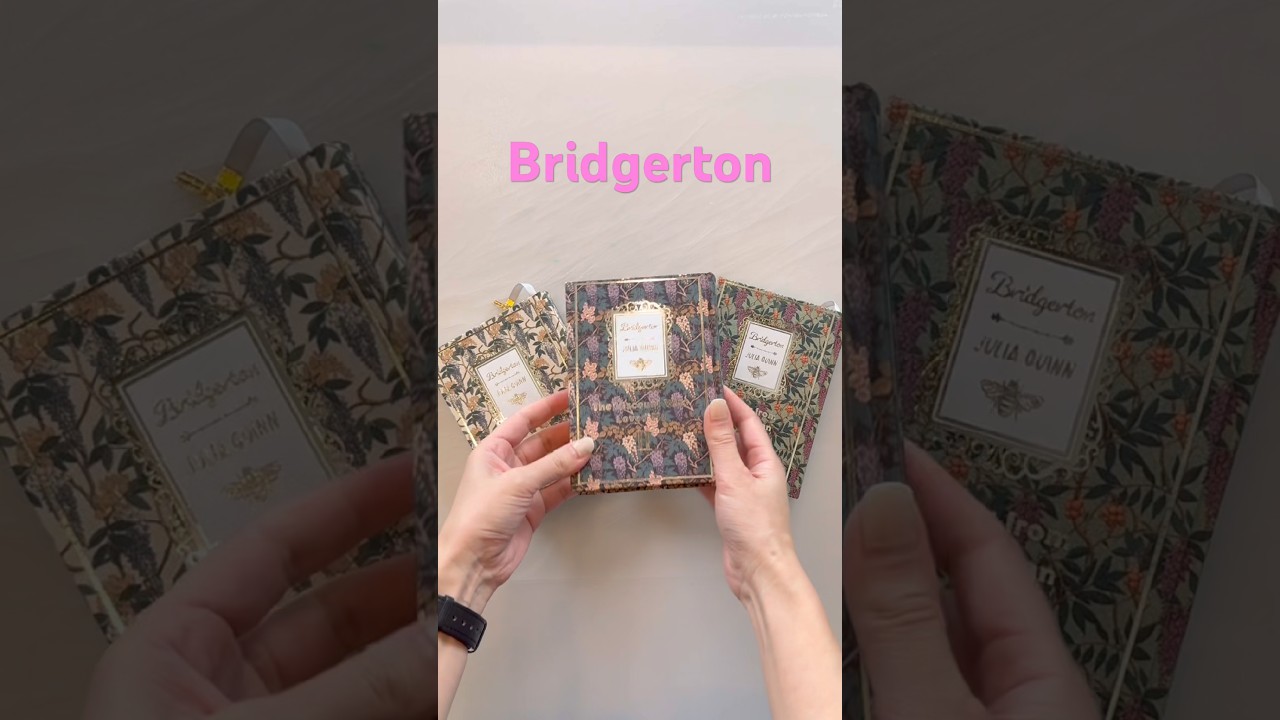 ブリジャートン家の1〜3を洋書風に再装丁してみました😊 #製本 #bookbinding #ハンドメイド #作業動画