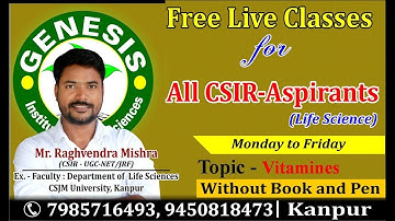 Vitamines Lecture - 2 Quick revision & discussion  for all CSIR - Aspirants