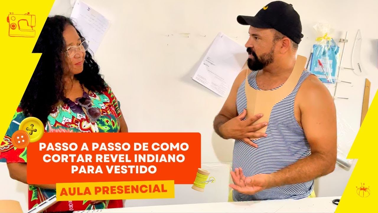 PASSO A PASSO DE COMO CORTAR REVEL INDIANO PARA VESTIDO AULA PRESENCIAL#modelagemderoupas#modelagem