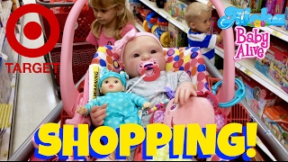 Target Shopping! Reborn Doll in a Joovy Carseat Shopping at Target with Skye and Caden Welcome to Aloha Baby Alive!   We 