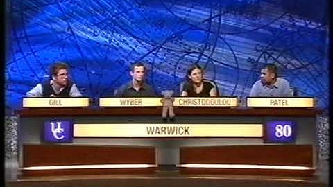 University Challenge 2007 1st round: Warwick v Emmanuel College, Cambridge Part 2