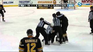 Fight Milan Lucic VS Eric Brewer (Lightning & Bruins) NHL Mar 3, 2011