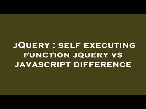 jQuery : self executing function jquery vs javascript difference