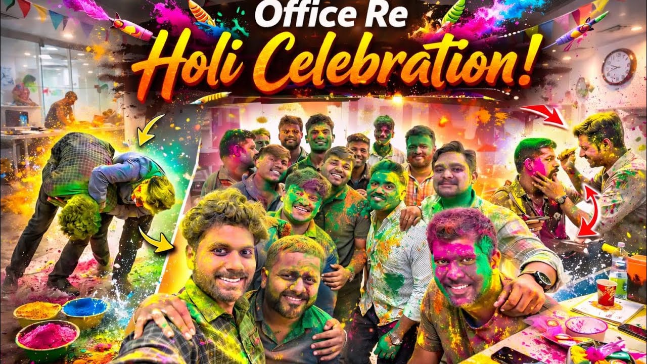 Office Re Holi Masti 🌈 | Kemiti Celebrate Kaluu? 😄