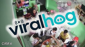 Floor Falls During Birthday Party || ViralHog