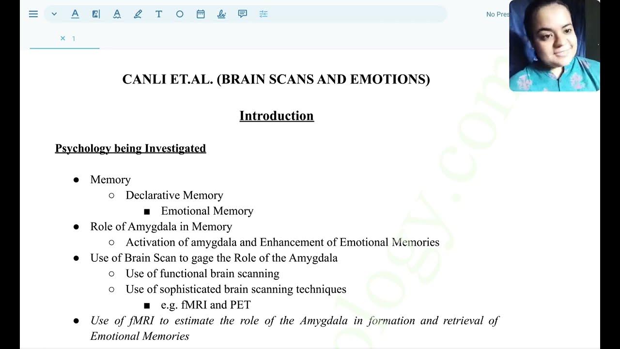 Canli et.al. (2000) || Core Study 1 - AS Psych || Brain Scans and