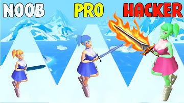 NOOB vs PRO vs HACKER in Slice Skating | GameGuy