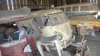 Holy grail VW Bus Barnfind. A 23 window, a 21 window...